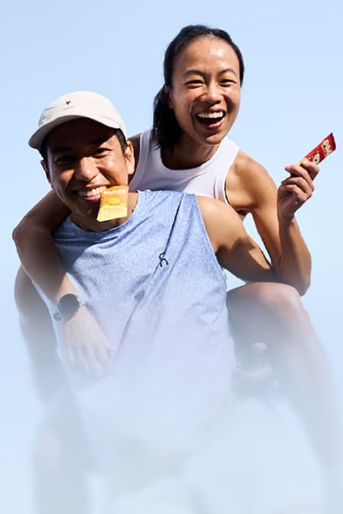 Runners with Pao energy jellies